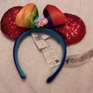 Disney Minnie Ear Headband - EPCOT 40th Anniversary Sequin New
